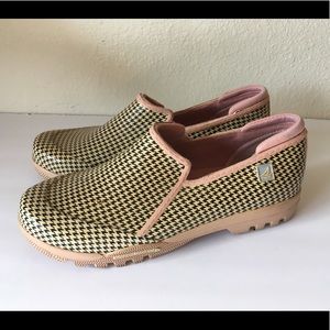 Speery Low Siders Rain Boot (houndstooth) pink